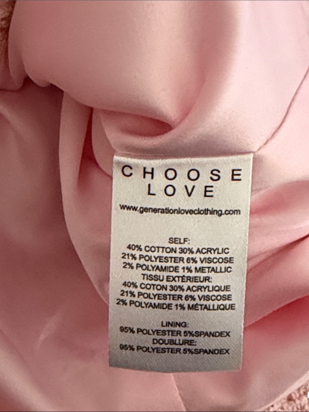 Generation Love Pink Tweed Blazer Size Small | Gold Chain Details - Picture 8 of 8